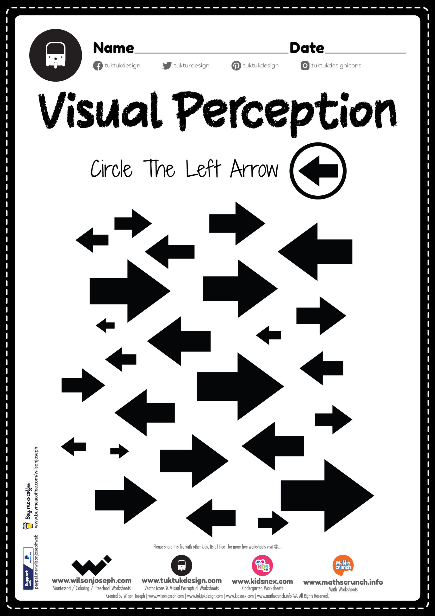 Visual Perception Skills Arrow Recognition Activity