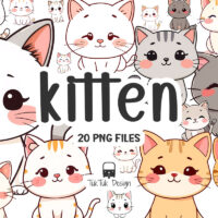 Cute Kawaii Kitten Clipart