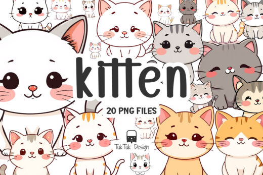 Cute Kawaii Kitten Clipart