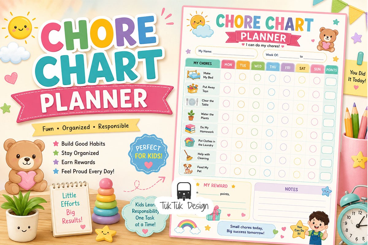 Kids Chore Chart Planner Printable