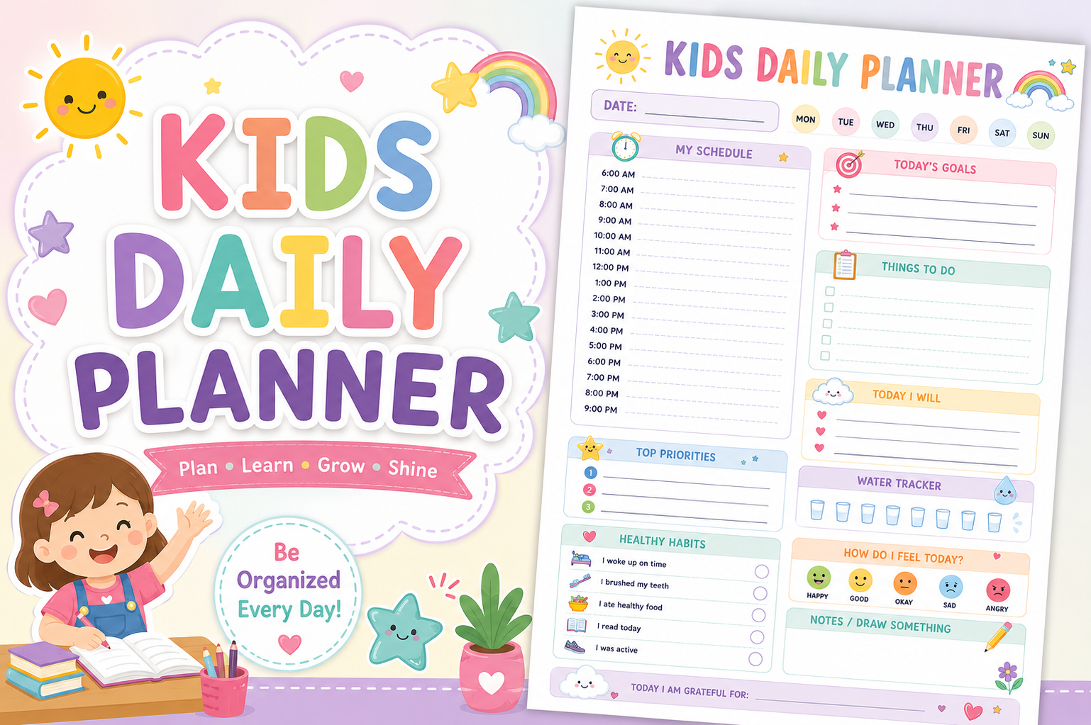 Kids Daily Planner Printable